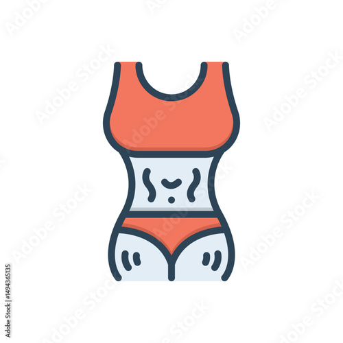 Color illustration icon for stretch marks