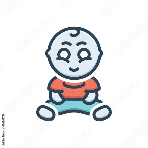 Color illustration icon for baby