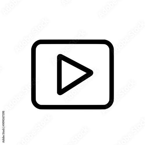 Play button icon inside a rounded square representing media controls and digital interface symbols