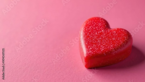 Close-up of a single, red heart-shaped Valentine's Day candy , valentine's day candy, heartshaped, background