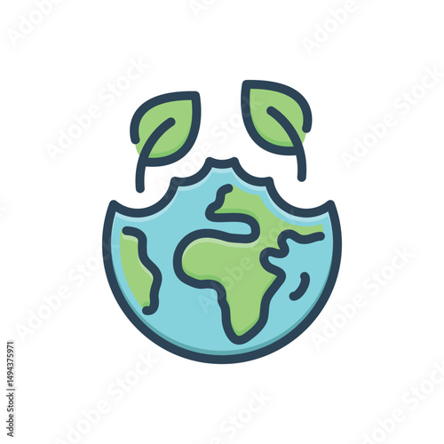 Color illustration icon for environmental diseases