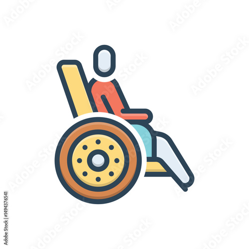 Color illustration icon for paralysis