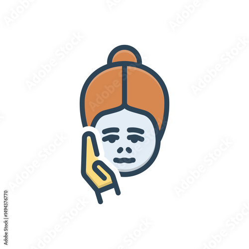 Color illustration icon for tooth ache