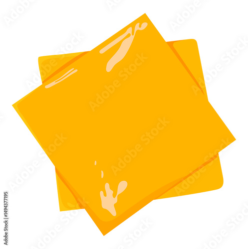 Two Cheese Sandwich Slices Illustration Isolated on White Background