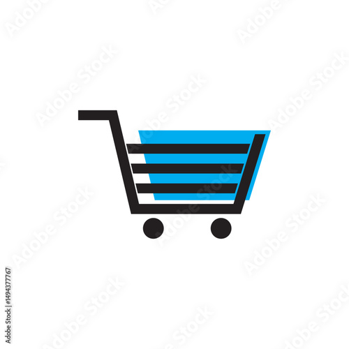 shopping trolley logo and vector template