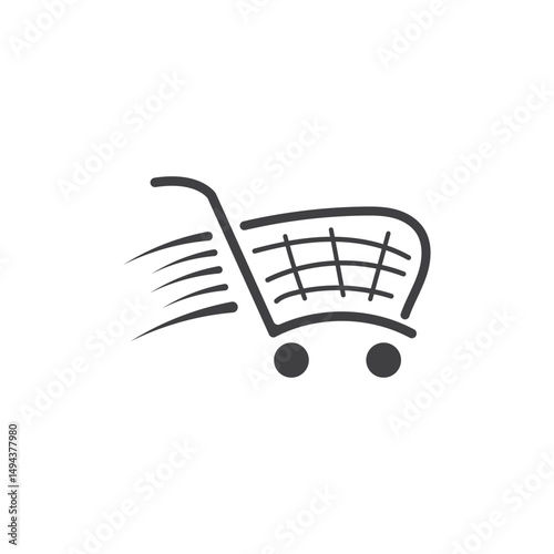 shopping trolley logo and vector template
