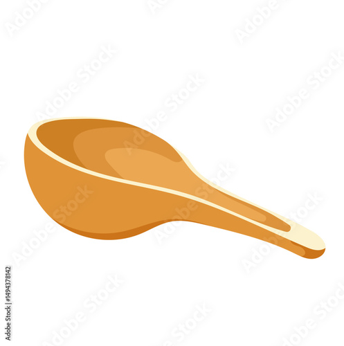 Natural Gourd Spoon Illustration Isolated on White Background