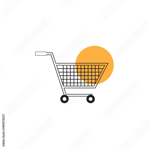 shopping trolley logo and vector template