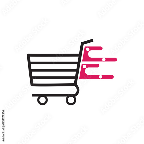shopping trolley logo and vector template