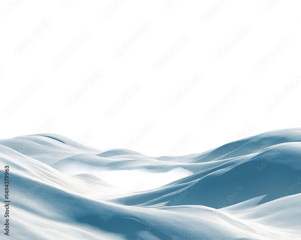 Obraz premium Abstract Winter Snowdrifts Landscape, PNG