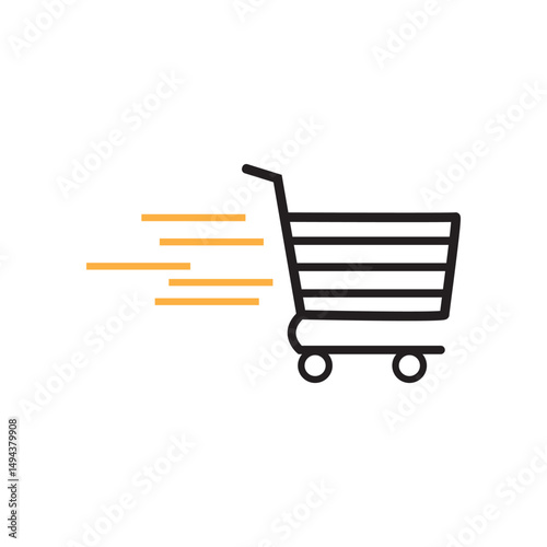 shopping trolley logo and vector template