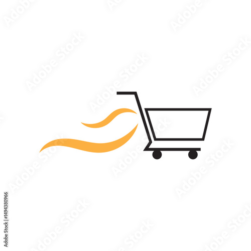 shopping trolley logo and vector template