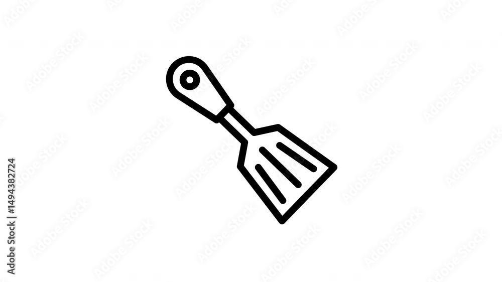 Spatula minimalist stroke animation Spatula minimalist stroke animation