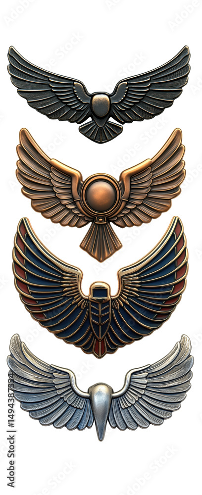Obraz premium Ancient Egyptian Winged Insignia Collection