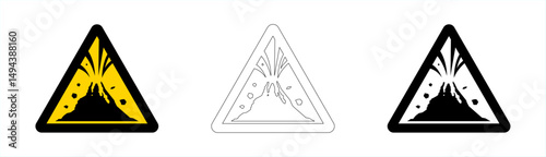 Danger active volcanic area in vector format