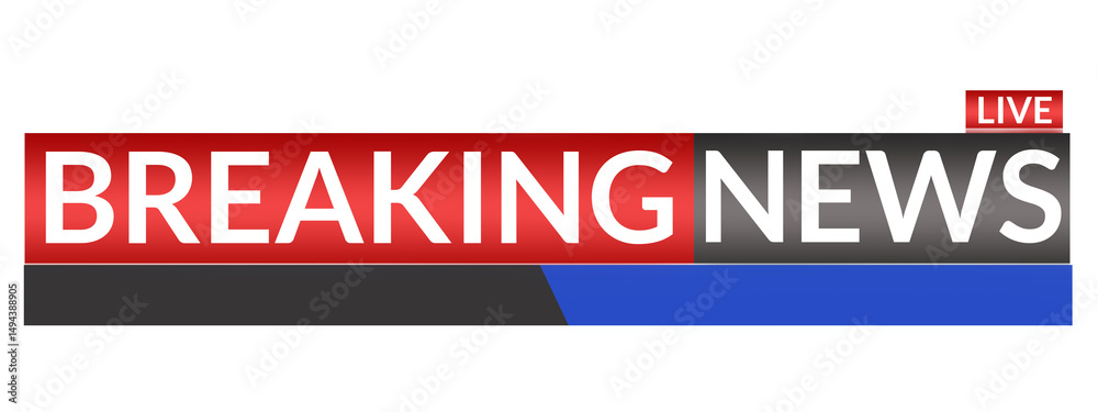 Fototapeta premium Modern News Alert Lower Third with Geometric Reveal, Live News Lower Third with Bold Typography and Motion