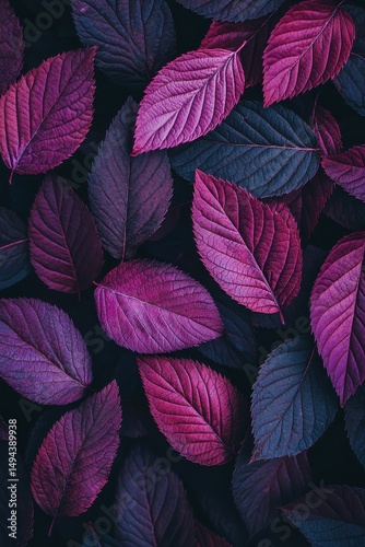 Wallpaper Mural A dense collection of deep purple and burgundy leaves, varying in shades and saturation, creating a rich, textured background Torontodigital.ca