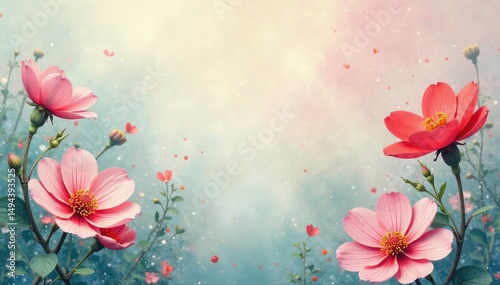 Subtle floral motif on a muted tone background , art, delicate, plant