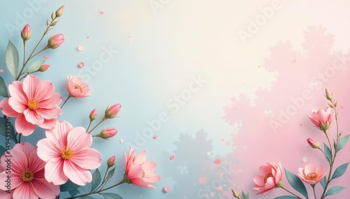 Subtle floral motif, pastel hues, calming aesthetic, retro, image, surface
