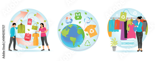 Promoting Sustainable Clothing. Globally Oriented Eco-Friendly. Shopping Secondhand Clothes.