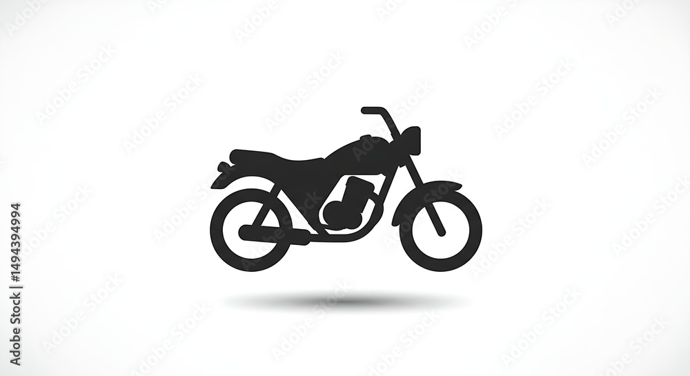 Obraz premium Classic Motorcycle Icon Vintage Bike Silhouette Illustration
