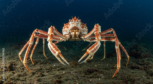 Majestic Japanese Spider Crab Underwater