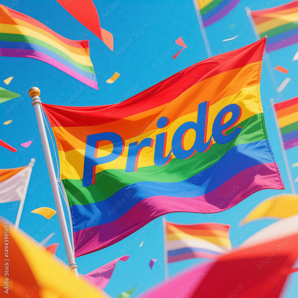 Fototapeta premium rainbow flag in the wind