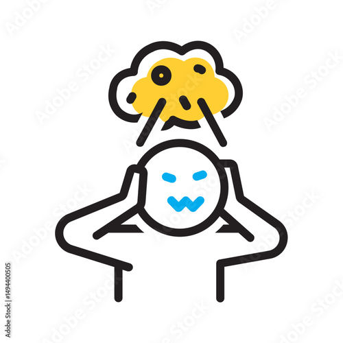 Vector multi color icon for Impulse control disorder