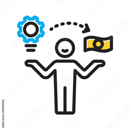Vector multi color icon for Life skills