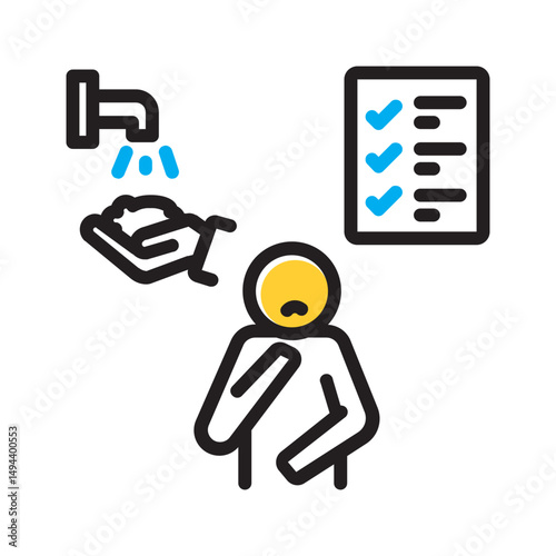 Vector multi color icon for Ocd