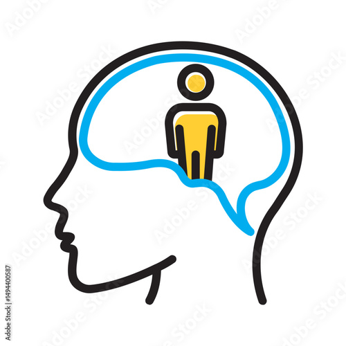 Vector multi color icon for Schizophrenia