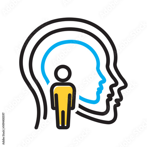 Vector multi color icon for Soul searching