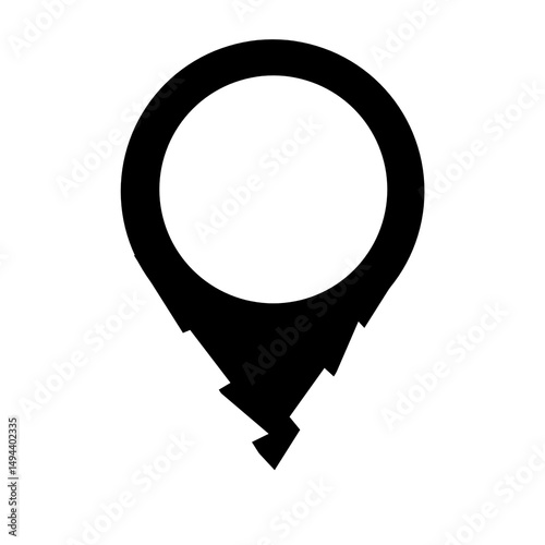 Funny map pointer icon isolated on white background. Vector illustration 