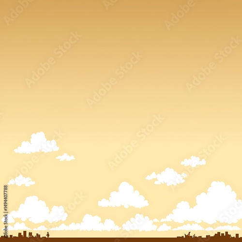City skyline sunset, clouds, sky.