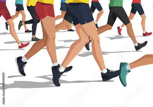 Energetic Runners in Motion A Colorful Dynamic Illustration of Legs