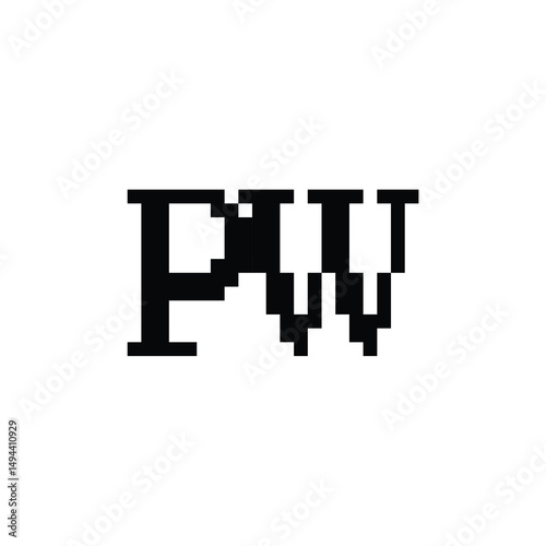 PW monogram logo design letter text name symbol monochrome logotype alphabet character simple logo