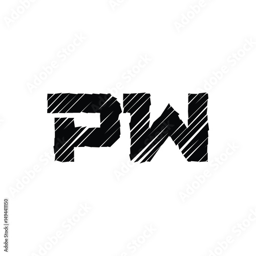 PW monogram logo design letter text name symbol monochrome logotype alphabet character simple logo