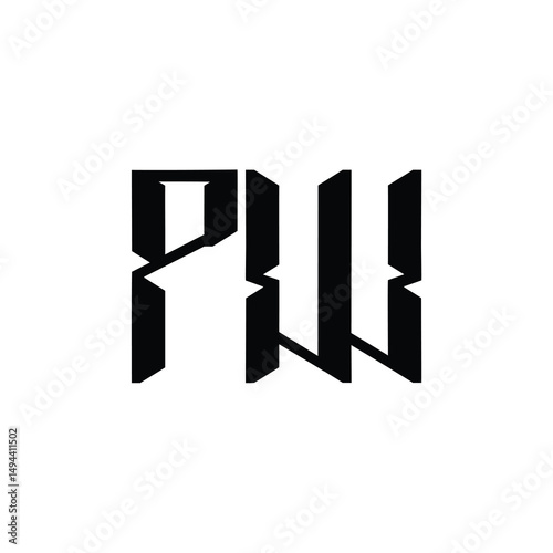 PW monogram logo design letter text name symbol monochrome logotype alphabet character simple logo