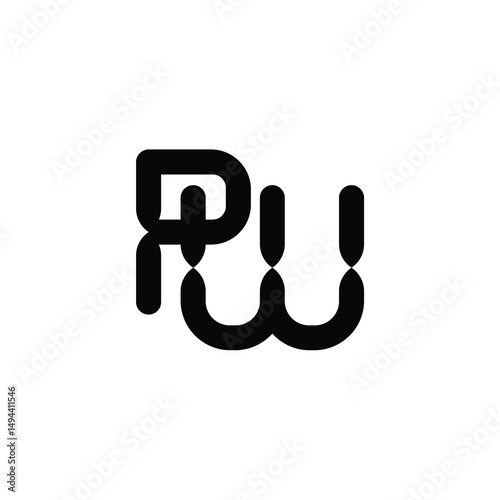 PW monogram logo design letter text name symbol monochrome logotype alphabet character simple logo