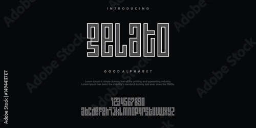 GELATO abstract alphabet fonts. Typography technology, logo creative font. vector illustration