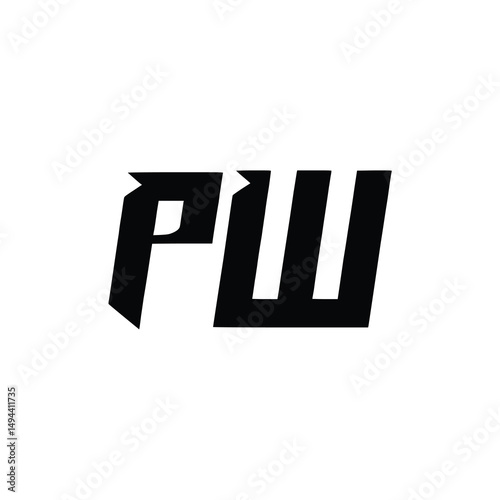 PW monogram logo design letter text name symbol monochrome logotype alphabet character simple logo