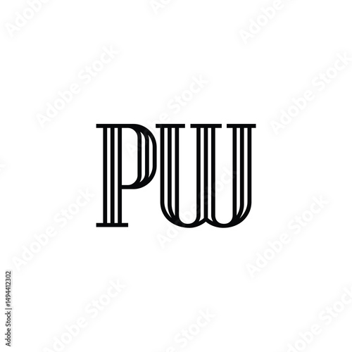 PW monogram logo design letter text name symbol monochrome logotype alphabet character simple logo
