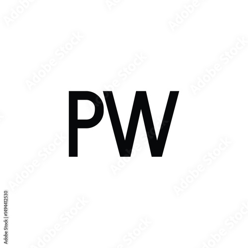 PW monogram logo design letter text name symbol monochrome logotype alphabet character simple logo