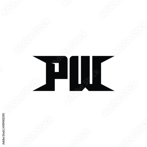 PW monogram logo design letter text name symbol monochrome logotype alphabet character simple logo