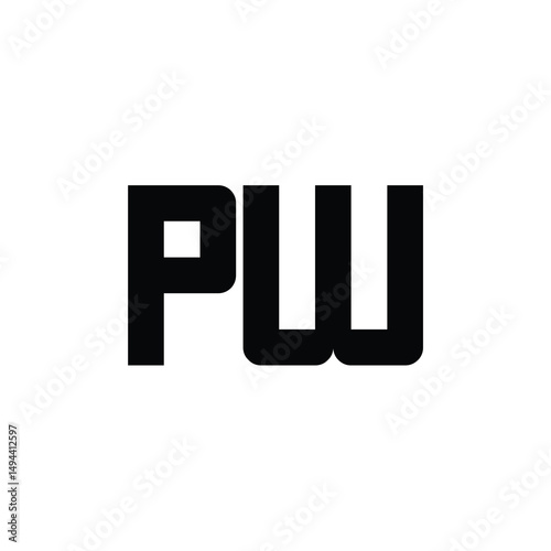 PW monogram logo design letter text name symbol monochrome logotype alphabet character simple logo