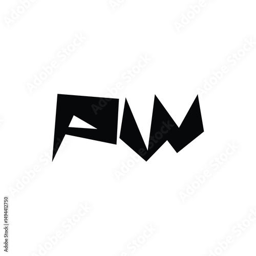 PW monogram logo design letter text name symbol monochrome logotype alphabet character simple logo