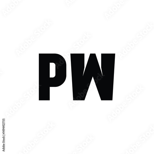 PW monogram logo design letter text name symbol monochrome logotype alphabet character simple logo
