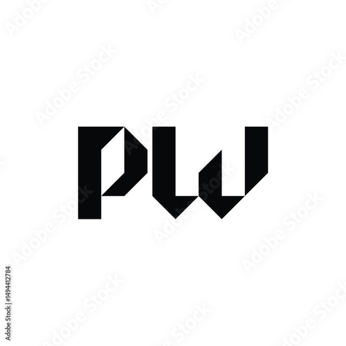 PW monogram logo design letter text name symbol monochrome logotype alphabet character simple logo
