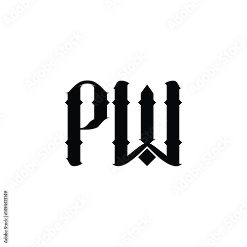 PW monogram logo design letter text name symbol monochrome logotype alphabet character simple logo