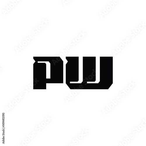 PW monogram logo design letter text name symbol monochrome logotype alphabet character simple logo